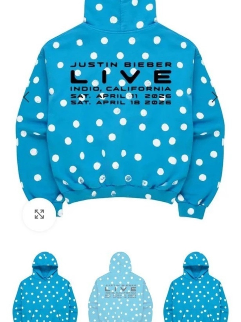 SKYL RK Coachella Hoodie Spot 'Blue' Polka Dot Hoodie in Blue Like New